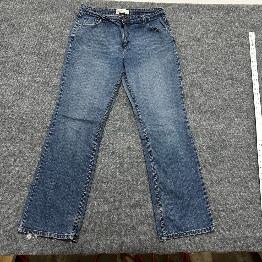 Levi Strauss Signature Jeans Womens 16 Long Blue Mid Rise Bootcut Frayed Hem